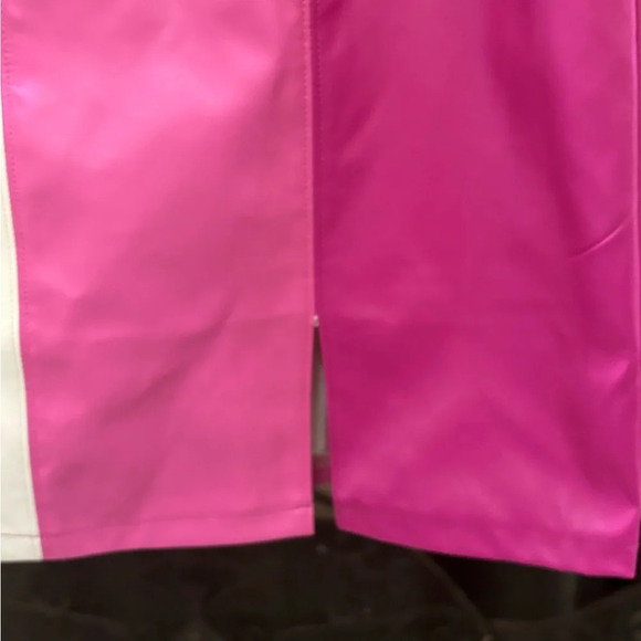Pink Colorblock Faux Leather Colorblock Skirt Large - Picture 2 of 11